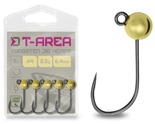 Delphin jigová hlavička t-area bl wolframový jig zlatý 5 ks - #4 / 2,2 g / 6,4 mm