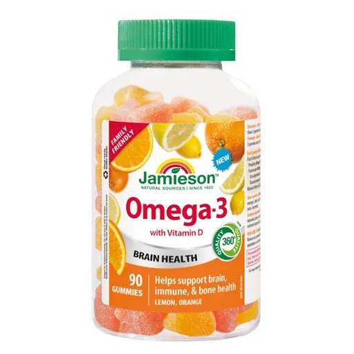 JAMIESON Omega-3 Gummies 90 želatínových pastiliek