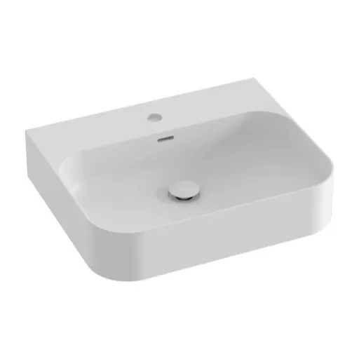 Umývadlo Ravak Ceramic Slim 55,3x45,2 cm bílá matná mat otvor pre batériu uprostred XJX0E155006