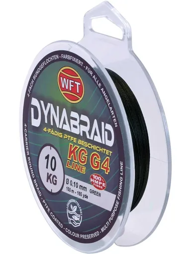 Wft splietaná šnúra round dynamix g4 green 150 m - 0,10 mm 11 kg