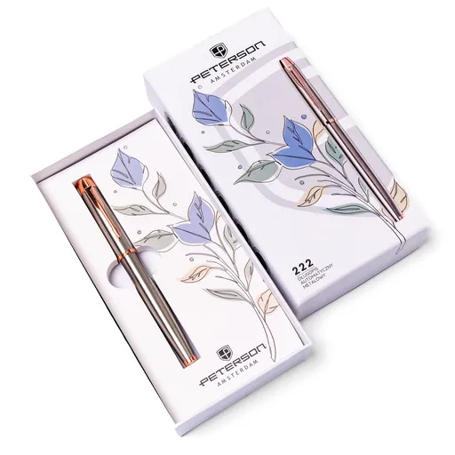 Kovové guľôčkové pero v strieborno-zlatej farbe – Peterson