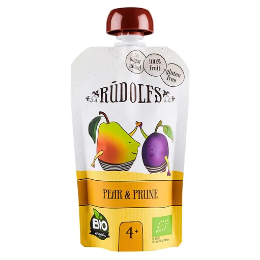 RUDOLFS Bio vrecko Hruška, sušená slivka 4m + 110 g