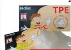 Rukavice TPE jednorazové veľ. L biele 200ks