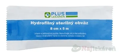 PLUS Lekáreň Hydrofilný sterilný obväz 8x5m 1ks