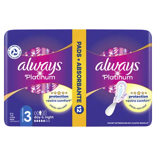 ALWAYS Platinum Day & Night Hygienické vložky s krídelkami 12 kusov