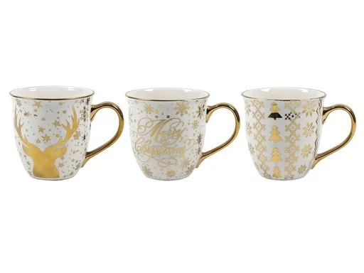 HIT Vianočný keramický hrnček zlatý MIX