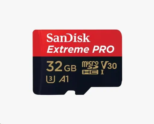 SanDisk MIcroSDHC karta 32GB Extreme PRO (100MB/s, Class 10 UHS-I V30) + adaptér