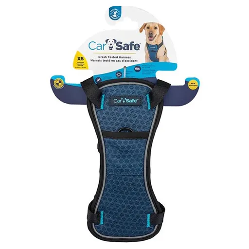 CARSAFE Crash Tested Postroj pre psov do auta modrý 1 ks, Veľkosť: XS