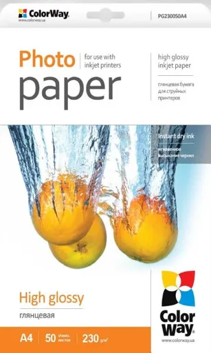 COLORWAY fotopapier/ high glossy 230g/m2, A4/ 50 kusov