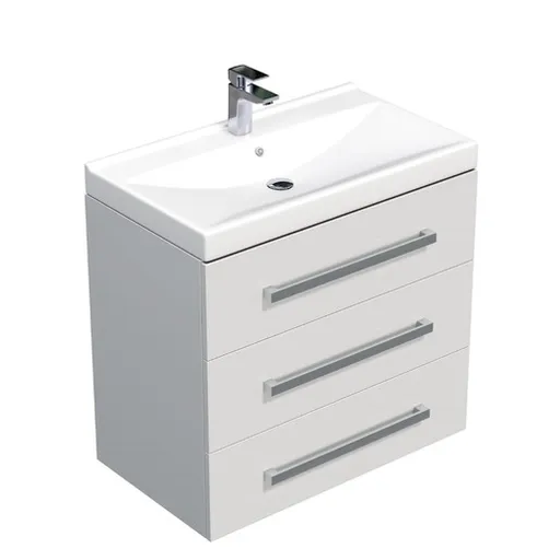 Kúpeľňová skrinka s umývadlom SAT Cube Way 80x76,5x46 cm biely lesk CUBE46803BIVER