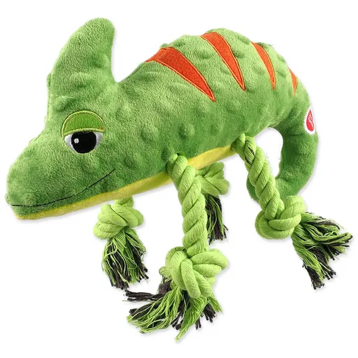 Hračka Dog Fantasy Jungle chameleón pískací zelená 28cm