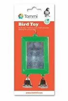 Hračka pre exotov Zrkadlo s 2 zvončekmi 12cm nové