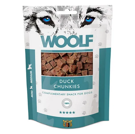 WOOLF Duck chunkies pochúťka pre psov 100 g