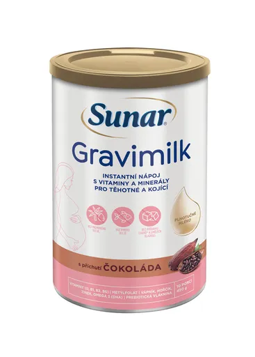 SUNAR Gravimilk s príchuťou čokoláda instantný mliečny nápoj 450 g