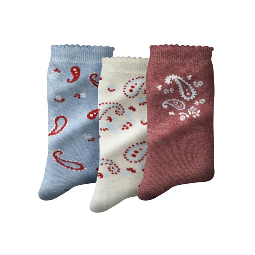 Súprava 3 párov ponožiek s kašmírovým vzorom