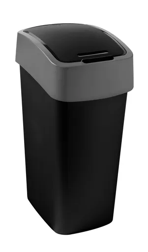 CURVER Odpadkový kôš FLIP BIN 45l | čierna / strieborná