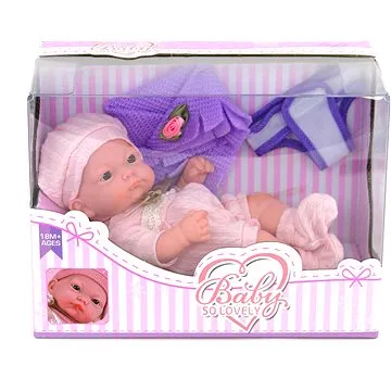 Detská bábika 25 cm, s doplnkovým oblečením, realistická tvár (5901271509320)