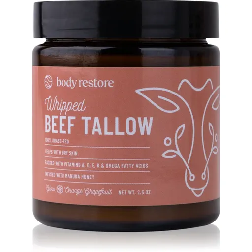Body Restore Whipped Beef Tallow Balm Orange Grapefruit vyživujúci telový krém bez parfumácie 71 g