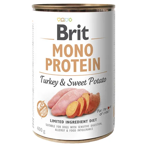 Brit MONO PROTEIN Turkey & Sweet Potato konzerva pre psov 400 g