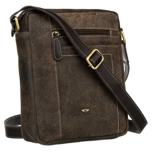 Pánska taška Messenger vyrobená z pravej kože v hnedej farbe - Peterson