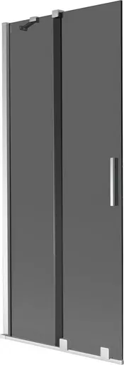 MEXEN/S - Velár dvojkrídlová posuvná vaňová zástena 85 x 150, grafit, chróm 896-085-000-41-01