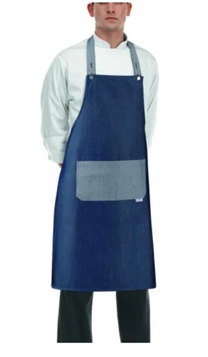 EGOCHEF Kuchárska zástera EGOchef ROCK ku krku s vreckom Jeans 70x90 cm