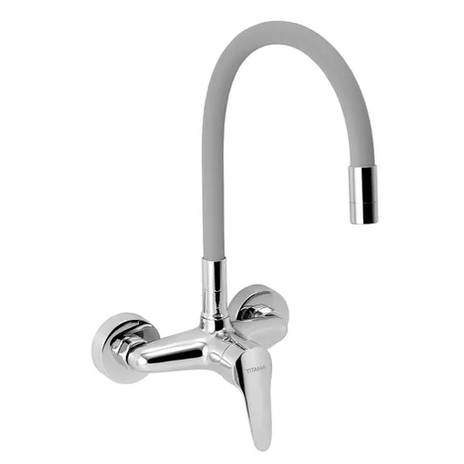 Novaservis Titania Iris New drezová batéria so silikónovým ramienkom 150 mm striebrošedá-chróm 94480,0s 94480.0S