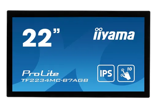 22" iiyama TF2234MC-B7AGB: IPS, FullHD, capacitive, 10P, 350cd/m2, VGA, HDMI, DP, IP65, čierny