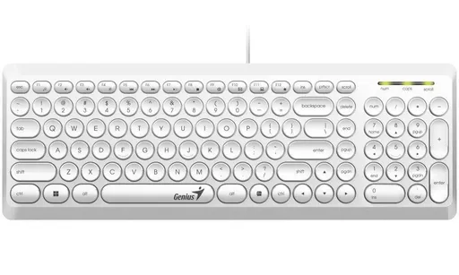 GENIUS klávesnica Slimstar Q200 White/ Drôtová/ USB/ biela/ retro design/ CZ+SK layout