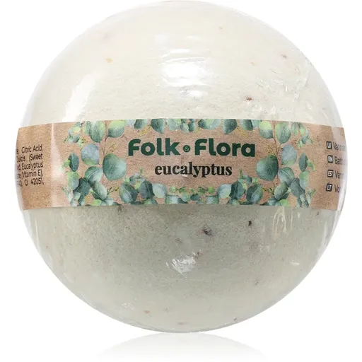 Folk & Flora Eucalyptus bomba do kúpeľa s upokojujúcim účinkom 130 g