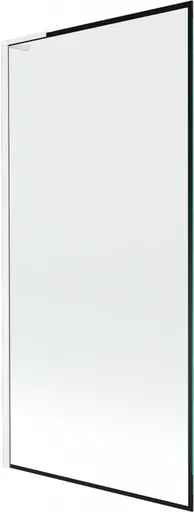 MEXEN/S - Next L vaňová zástena FIX 90 x 150, čierna vzor, biela 895-090-000-03-70-20