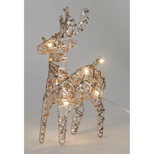 Vianočný svietiaci sob Champagne, 21 x 14 cm, 30 micro LED, na batérie, 14 cm