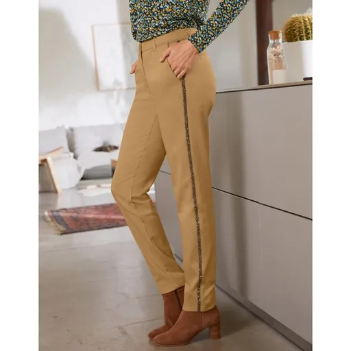 Chino nohavice, trblietavé lampasy