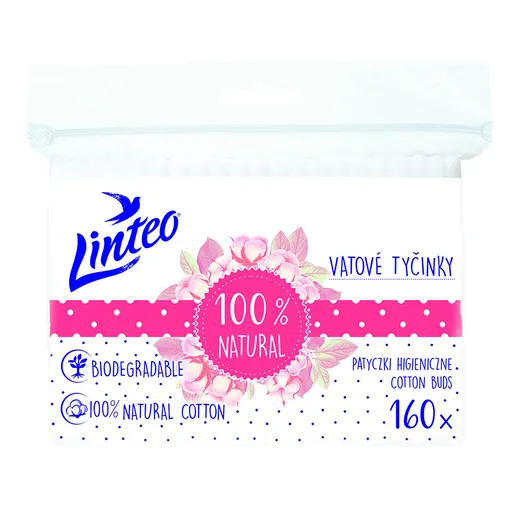 LINTEO Vatové tyčinky papierové 160 ks
