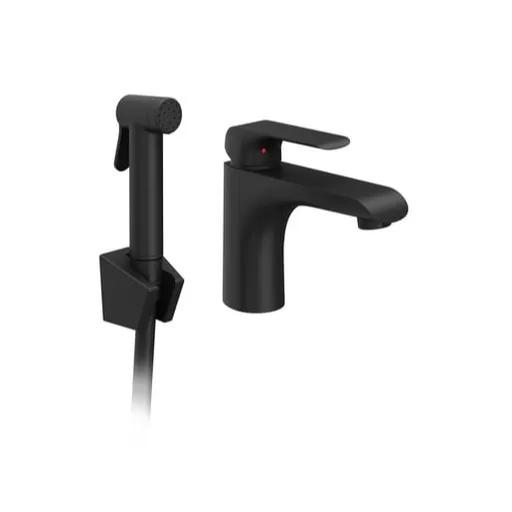 Ravak Flat umývadlová batéria s bidetovú spŕškou čierna X070439