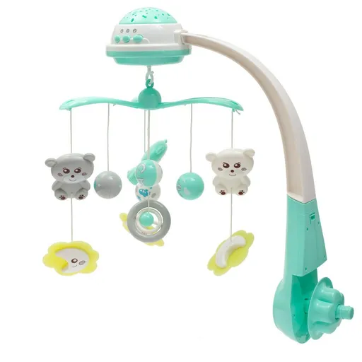 Baby Mix Kolotoč nad postýlku se světelnýmprojektorem, zelená