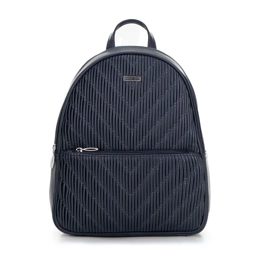 Granátový batoh z ekokože s vertikálnym prešívaním pre elegantný vzhľad, 99-4Y-636-N.