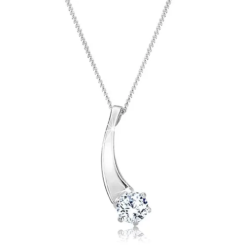 Náhrdelník zo striebra 925 - padajúca hviezda so zirkónom