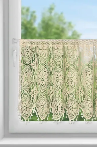 ArtFir Krátka záclona MOLY P | svetlobéžová 150 x 60 cm