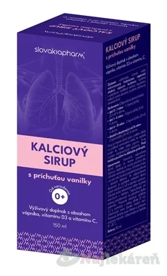 Slovakiapharm Kalciový sirup s príchuťou vanilky 150 ml