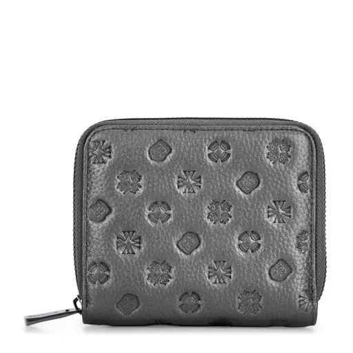 Dámska kožená peňaženka s embosovaním strieborná 99-1E-309-S