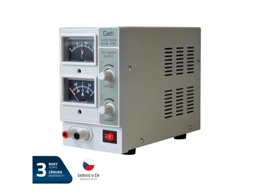 Zdroj laboratórny Geti GLPS 1502A 0-15V/ 0-2A