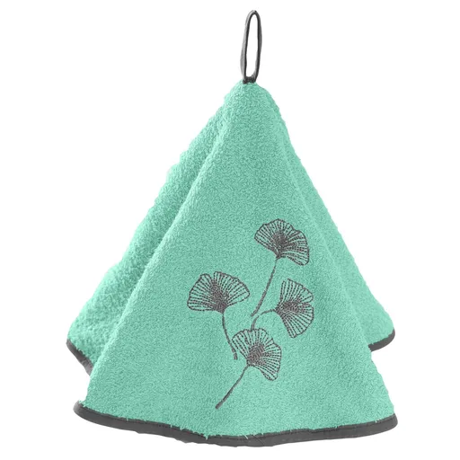 Súprava 2 okrúhlych uterákov na ruky s výšivkou ginkga