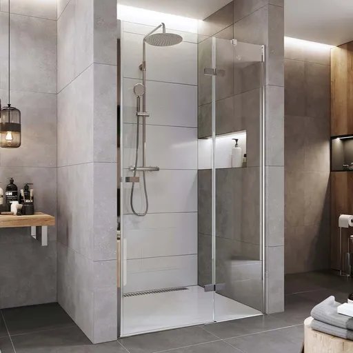 Mereo Sprchové dvere, Novea, pántové, 80x200 cm, chróm ALU, sklo Číre, pravé prevedenie CK10111ZP