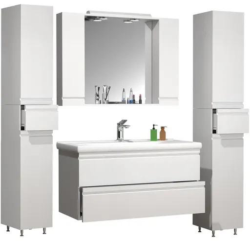 VCM 5dílná umyvadlová skříňka Silora XL, bílá
