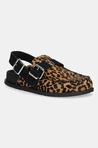 Kožené sandále Tommy Jeans TJW MULE LEOPARD