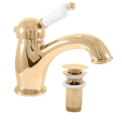 RAV SLEZÁK Labe umývadlová batéria s clic-clacom v zlatom prevedení L527.5KZ