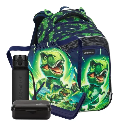 Veľký školský set Bagmaster LUMI 25 C Set L Dinosaur