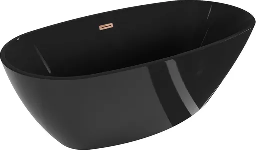MEXEN/S - Eris voľne stojaca vaňa 170 x 80, čierna, sifón a prepad ružové zlato 53441708070-60