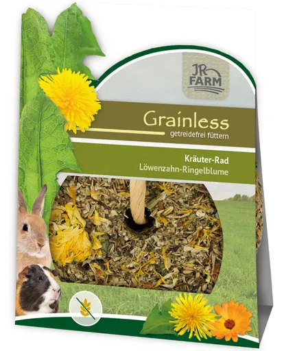 JR FARM Grainless koliesko pre hlodavce - púpava a nechtík 140g